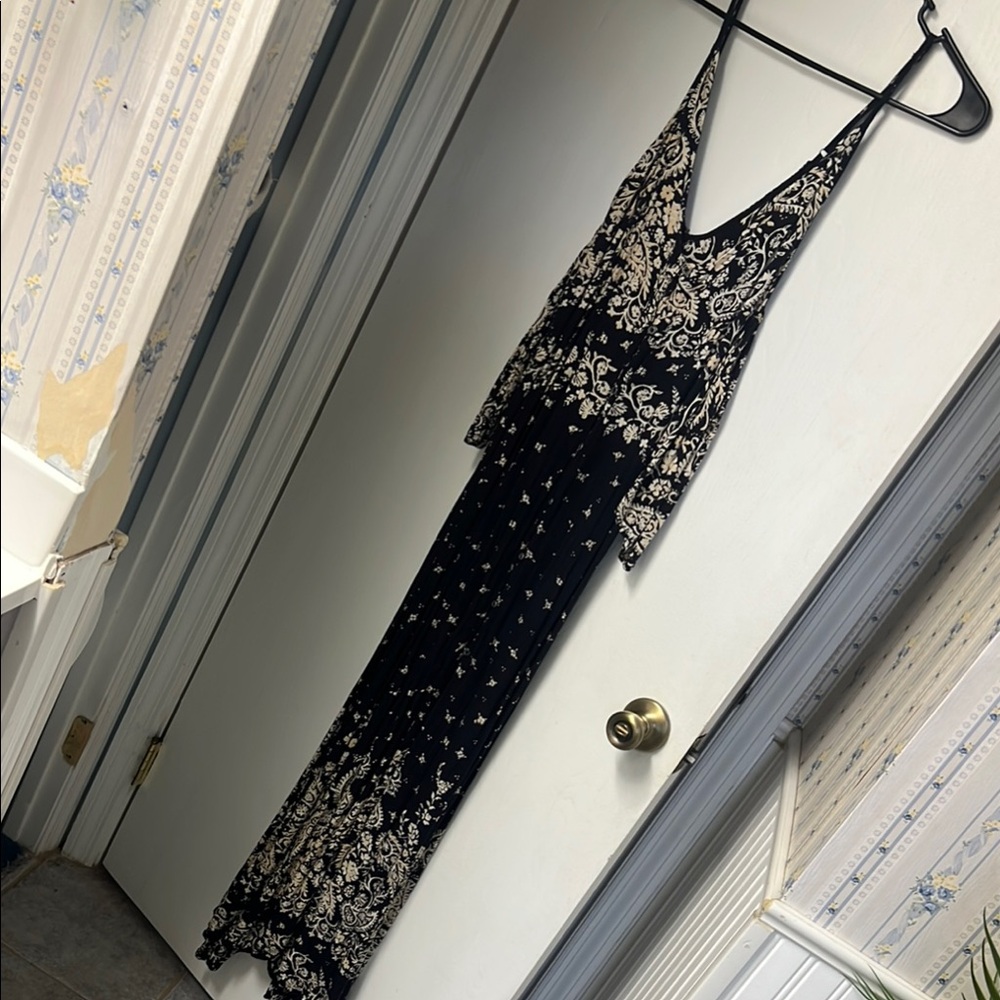 Billabong Black and Silver Sequin Maxi Gown